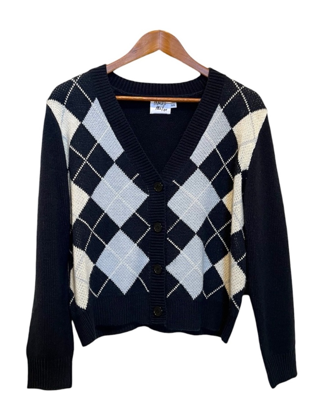Princess Polly Cardigan Sweater Size Small / Medium Dark Blue Old Money Prep
